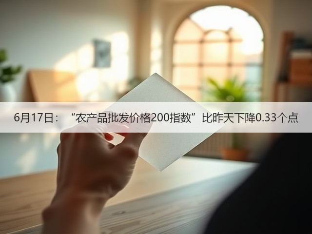 6月17日:“农产品批发价格200指数”比昨天下降0.33个点(图1) 6月17日:“农产品批发价格200指数”比昨天下降0.33个点(图1)