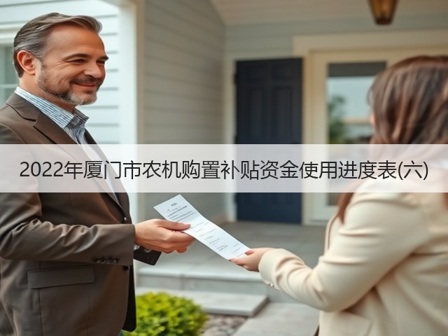 2022年厦门市农机购置补贴资金使用进度表(六)(图1)