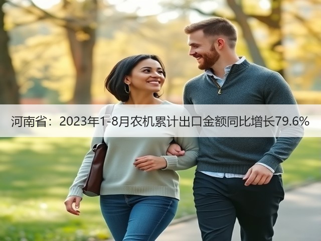 河南省:2023年1-8月农机累计出口金额同比增长79.6%(图1) 河南省:2023年1-8月农机累计出口金额同比增长79.6%(图1)