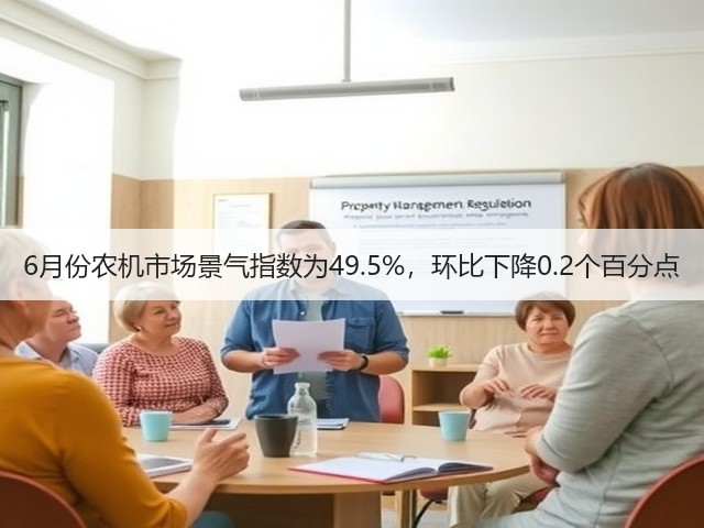 6月份农机市场景气指数为49.5%，环比下降0.2个百分点(图3)