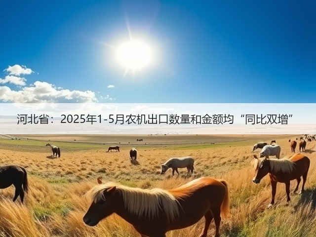 河北省：2025年1-5月农机出口数量和金额均“同比双增”(图2)
