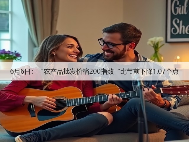 6月6日:“农产品批发价格200指数“比节前下降1.07个点(图1) 6月6日:“农产品批发价格200指数“比节前下降1.07个点(图1)