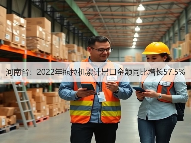 河南省:2022年拖拉机累计出口金额同比增长57.5%(图1) 河南省:2022年拖拉机累计出口金额同比增长57.5%(图1)