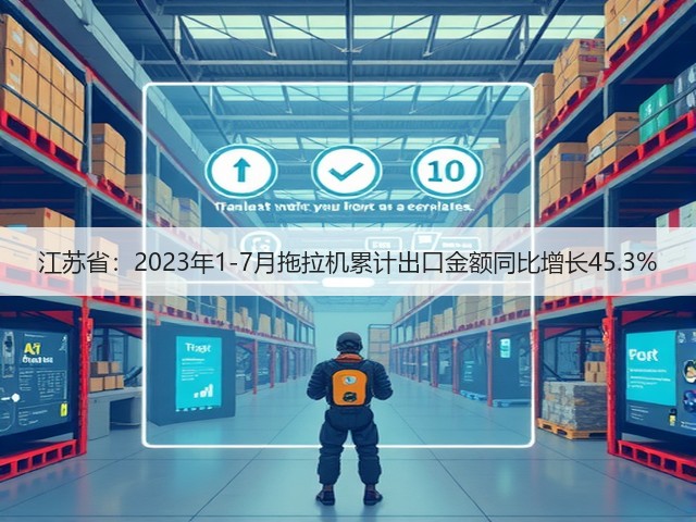 江苏省：2023年1-7月拖拉机累计出口金额同比增长45.3%(图1)