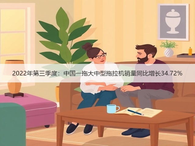 2022年第三季度：中国一拖大中型拖拉机销量同比增长34.72%(图1)