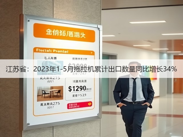 江苏省:2023年1-5月拖拉机累计出口数量同比增长34%(图1) 江苏省:2023年1-5月拖拉机累计出口数量同比增长34%(图1)