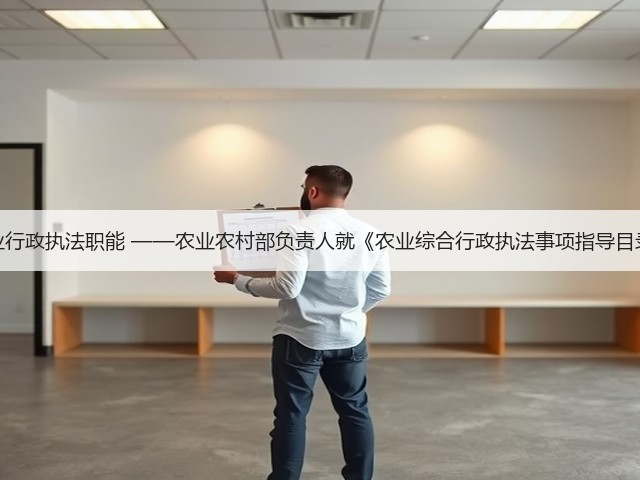 全面履行农业行政执法职能 ——农业农村部负责人就《农业综合行政执法事项指导目录》答记者问(图2) 全面履行农业行政执法职能 ——农业农村部负责人就《农业综合行政执法事项指导目录》答记者问(图2)