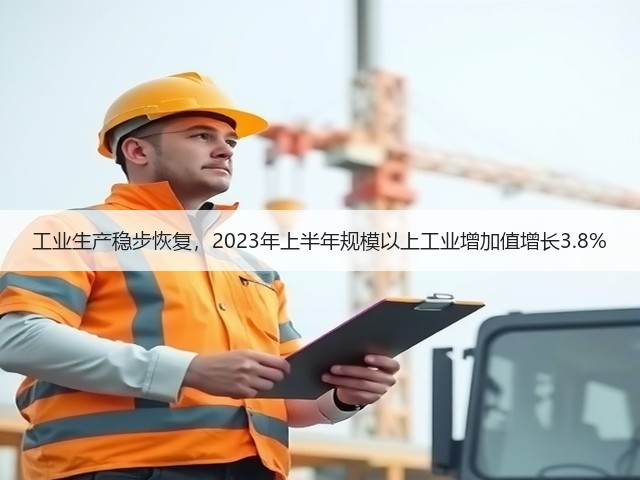 工业生产稳步恢复，2023年上半年规模以上工业增加值增长3.8%(图1)