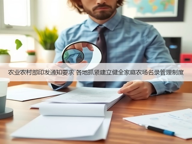 农业农村部印发通知要求 各地抓紧建立健全家庭农场名录管理制度(图1) 农业农村部印发通知要求 各地抓紧建立健全家庭农场名录管理制度(图1)