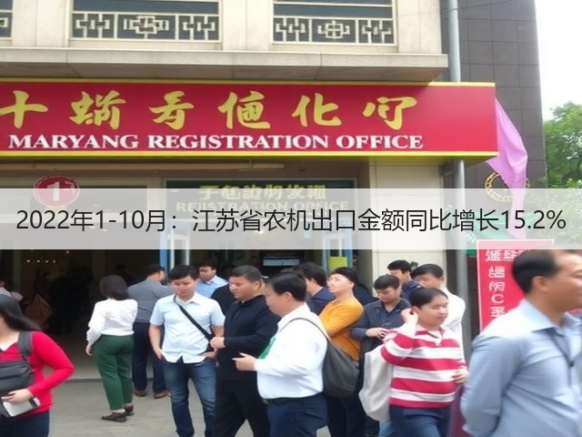 2022年1-10月:江苏省农机出口金额同比增长15.2%(图2) 2022年1-10月:江苏省农机出口金额同比增长15.2%(图2)