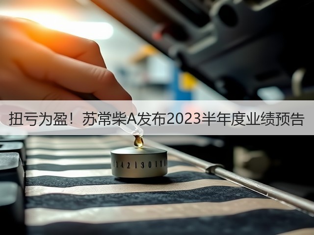 扭亏为盈！苏常柴A发布2023半年度业绩预告(图2)