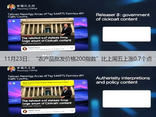 11月23日:“农产品批发价格200指数”比上周五上涨0.7个点(图2) 11月23日:“农产品批发价格200指数”比上周五上涨0.7个点(图2)