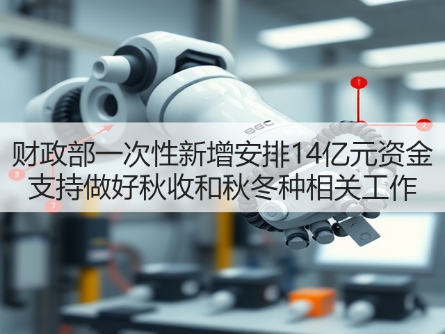 财政部一次性新增安排14亿元资金 支持做好秋收和秋冬种相关工作(图1) 财政部一次性新增安排14亿元资金 支持做好秋收和秋冬种相关工作(图1)