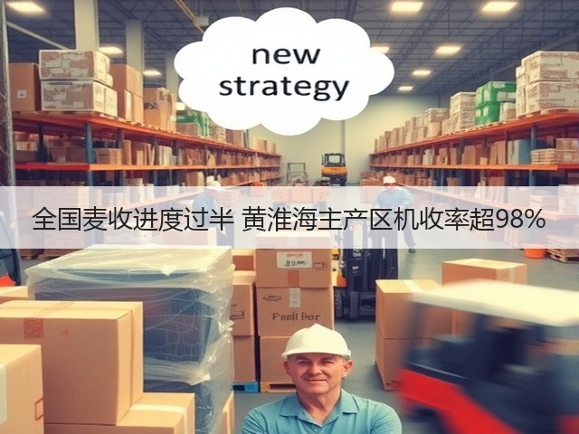 全国麦收进度过半 黄淮海主产区机收率超98%(图3) 全国麦收进度过半 黄淮海主产区机收率超98%(图3)
