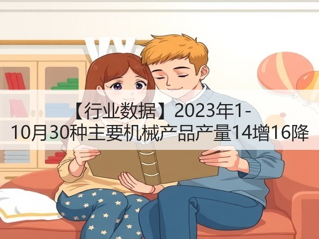【行业数据】2023年1-10月30种主要机械产品产量14增16降(图1)