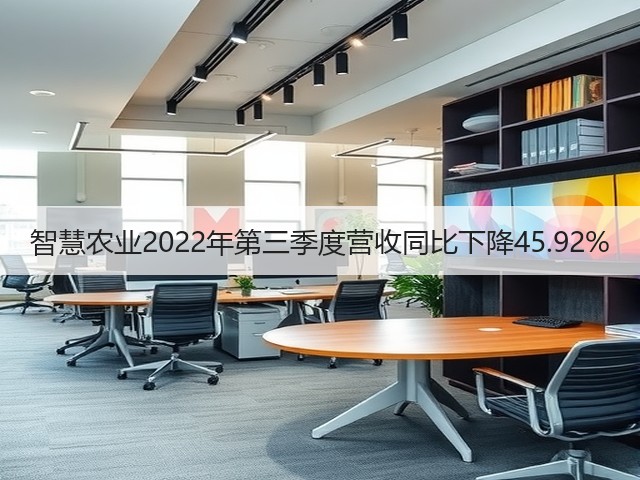智慧农业2022年第三季度营收同比下降45.92%(图1) 智慧农业2022年第三季度营收同比下降45.92%(图1)