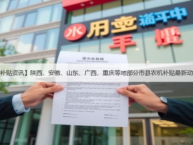 【补贴资讯】陕西、安徽、山东、广西、重庆等地部分市县农机补贴最新动态(图1) 【补贴资讯】陕西、安徽、山东、广西、重庆等地部分市县农机补贴最新动态(图1)