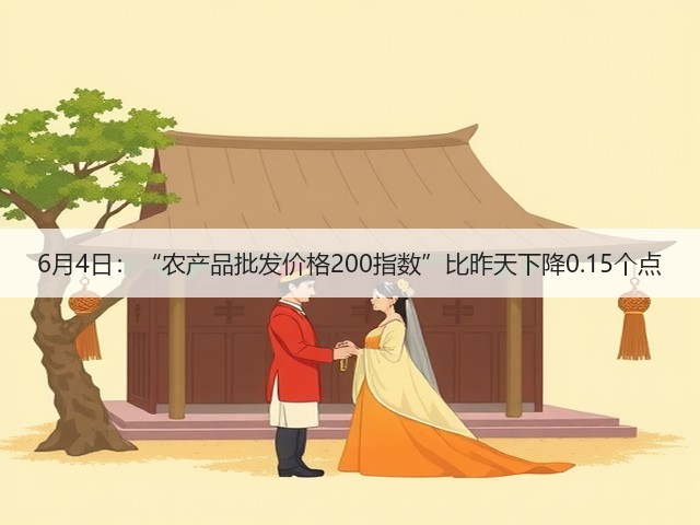 6月4日:“农产品批发价格200指数”比昨天下降0.15个点(图1) 6月4日:“农产品批发价格200指数”比昨天下降0.15个点(图1)