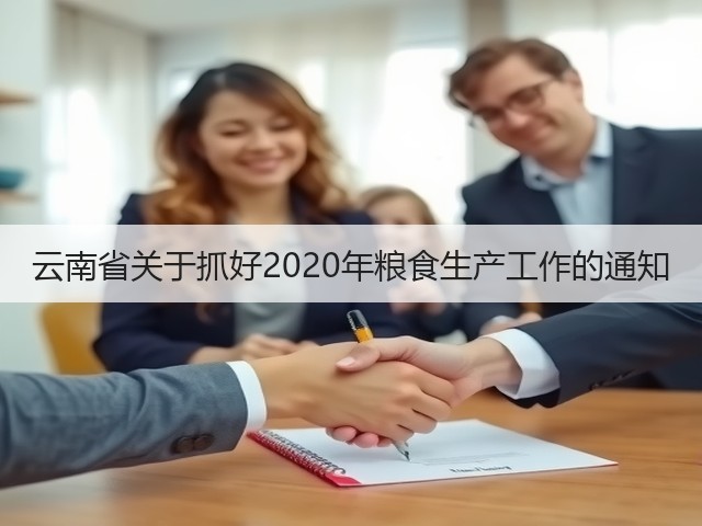 云南省关于抓好2020年粮食生产工作的通知(图1)