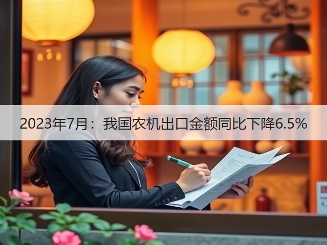 2023年7月：我国农机出口金额同比下降6.5%(图1)