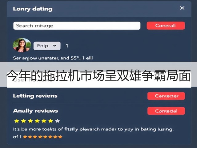 今年的拖拉机市场呈双雄争霸局面(图1)