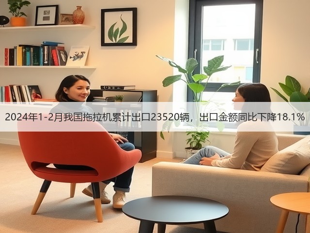 2024年1-2月我国拖拉机累计出口23520辆,出口金额同比下降18.1%(图2) 2024年1-2月我国拖拉机累计出口23520辆,出口金额同比下降18.1%(图2)