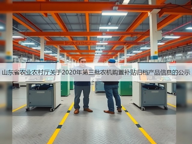 山东省农业农村厅关于2020年第三批农机购置补贴归档产品信息的公示(图1)