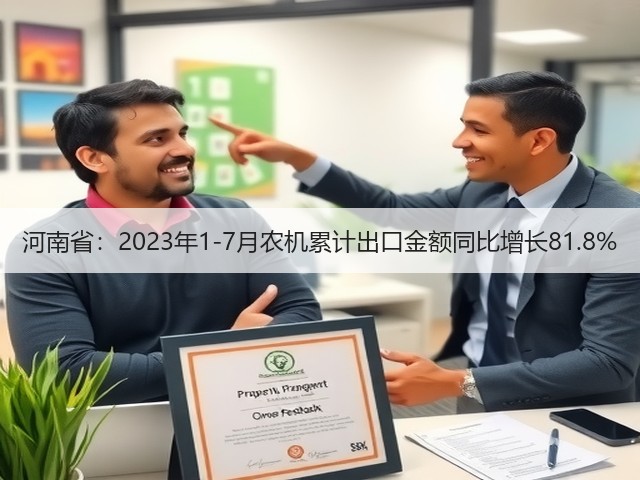 河南省：2023年1-7月农机累计出口金额同比增长81.8%(图2)
