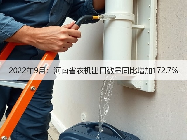 2022年9月：河南省农机出口数量同比增加172.7%(图1)