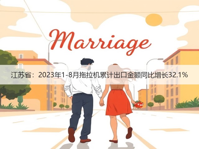 江苏省：2023年1-8月拖拉机累计出口金额同比增长32.1%(图1)