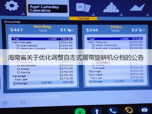 海南省关于优化调整自走式履带旋耕机分档的公告(图1) 海南省关于优化调整自走式履带旋耕机分档的公告(图1)