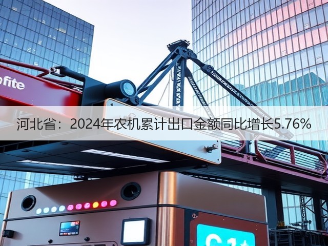 河北省：2024年农机累计出口金额同比增长5.76%(图1)
