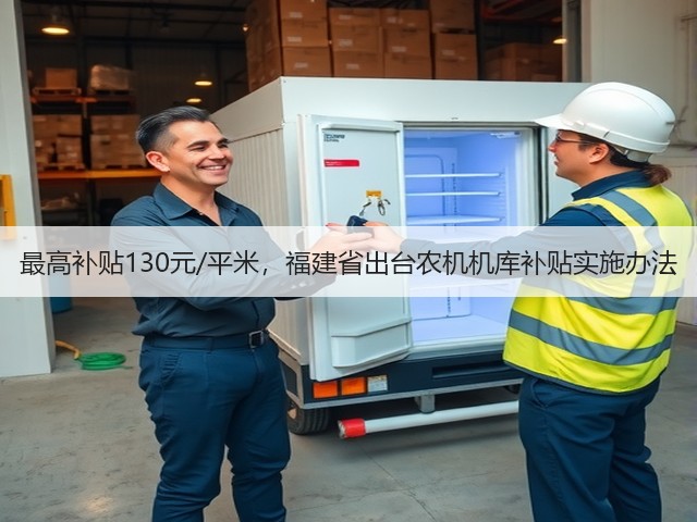 最高补贴130元/平米，福建省出台农机机库补贴实施办法(图1)