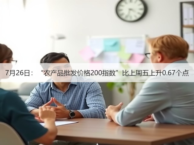 7月26日:“农产品批发价格200指数”比上周五上升0.67个点(图1) 7月26日:“农产品批发价格200指数”比上周五上升0.67个点(图1)
