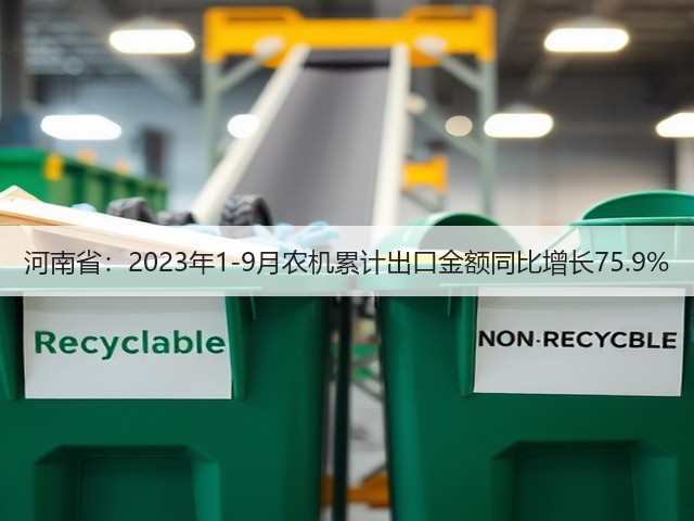 河南省:2023年1-9月农机累计出口金额同比增长75.9%(图2) 河南省:2023年1-9月农机累计出口金额同比增长75.9%(图2)